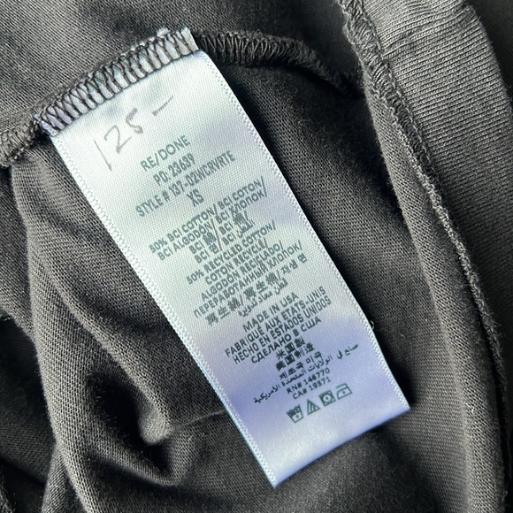 New RE/DONE Cropped Varsity Tee in Black Size XS - Picture 5 of 5